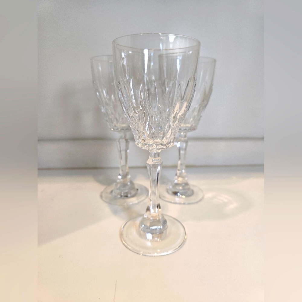 Vintage 'Nobility' by Kristal Zajecar Crystal Water Goblet Set Of 3